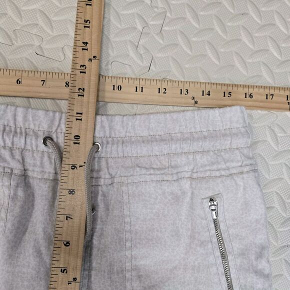 Athleta Linen Jogger Pants Womens 8 Neutrals Animal Print Resort Wear Cruise - Picture 9 of 12